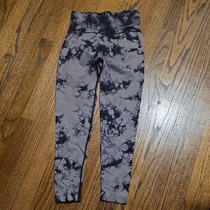 Woman Tie-Dye Leggings - Black and Gray
